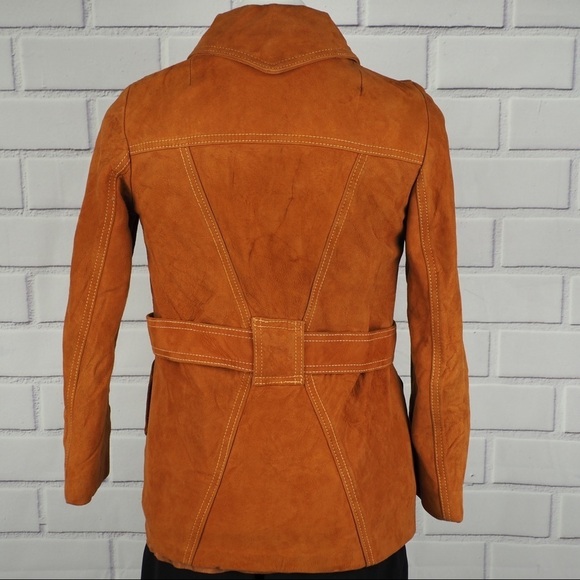 Vintage brown suede western fitted jacket sz 10 - Picture 4 of 9